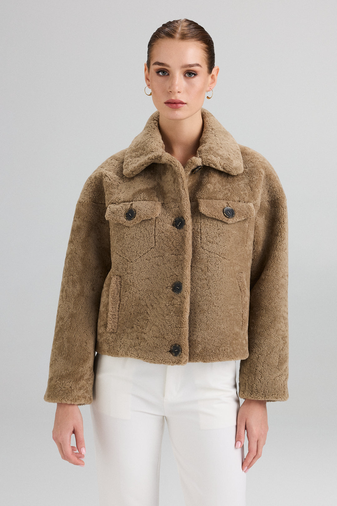 Short lamb fur jacket